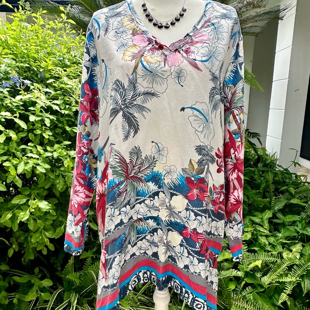 Johnny Was L silk tunic